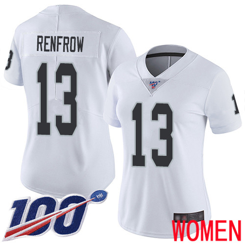 Oakland Raiders Limited White Women Hunter Renfrow Road Jersey NFL Football #13 100th Season Jersey